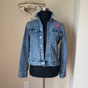 J Crew Denim Jean Jacket Button Slight Cropped Woman size S